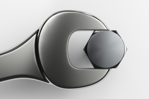 六角螺栓开口扳手。大计划。机械的话题。图片下载