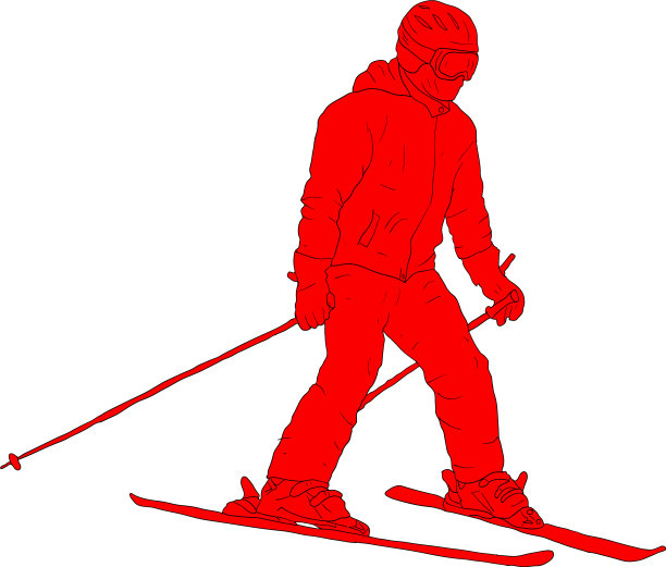 白色的雪板上的剪影图片下载