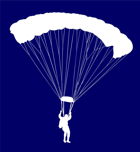 跳伞者的飞行剪影图片下载