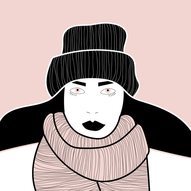 穿着冬衣的女孩图片下载