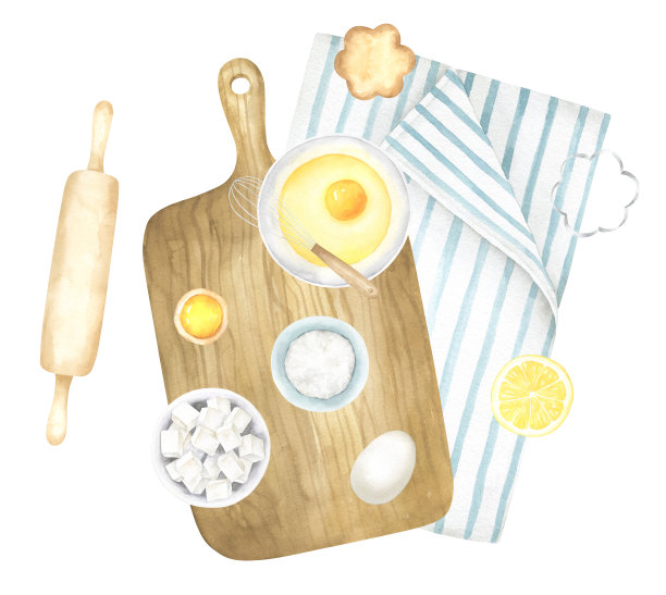 烘焙水彩组成图片下载