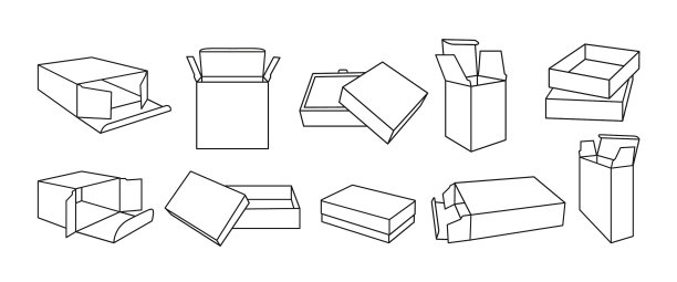 礼品模板黑线盒套装产品包装图片下载