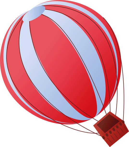 热气球探险旅行图标形象白色图片下载