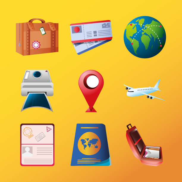 旅游偶像旅行箱世界票图片下载