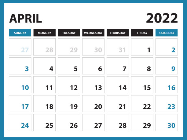 日历打印，日历2022，规划师设计，桌面日历模板，墙壁日历，组织者办公室，简单日历，周开始周日，现代日历设计向量eps 10图片下载