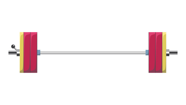 用来举重的杠铃。设备矢量平面设计插图孤立在透明的背景。图片下载