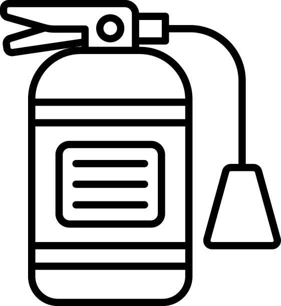 灭火器概念矢量图标设计，汽车服务和汽车修理店符号，卡车备件标志，汽车机械库存插图图片下载