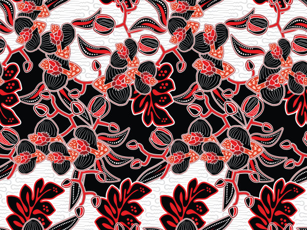 印花蜡染图案矢量插图图片下载