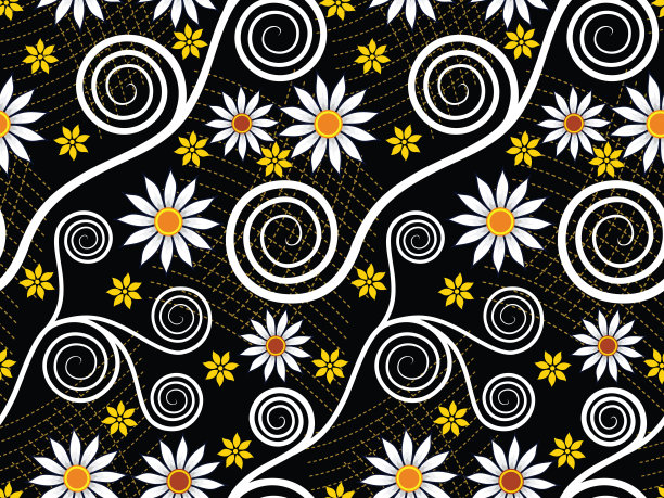 印花蜡染图案矢量插图图片下载