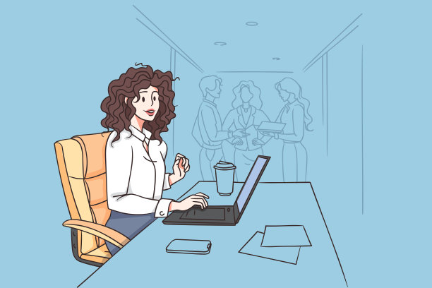 在办公室工作和女商人的概念图片下载