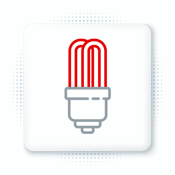 线led灯泡图标隔离在白色图片下载