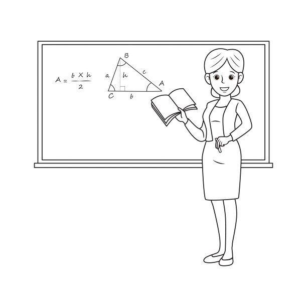 矢量插图的教师孤立在白色的背景。工作和职业概念。卡通人物。教育和学校的孩子涂色页，打印，活动，工作表，抽认卡。图片下载