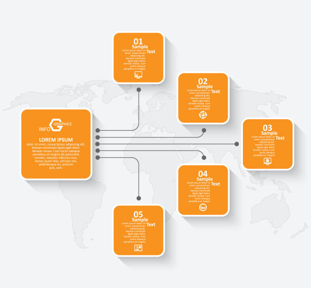 摘要三维纸张信息图。业务模板。矢量图图片下载