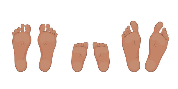 一个婴儿妈妈和爸爸鞋底图片下载