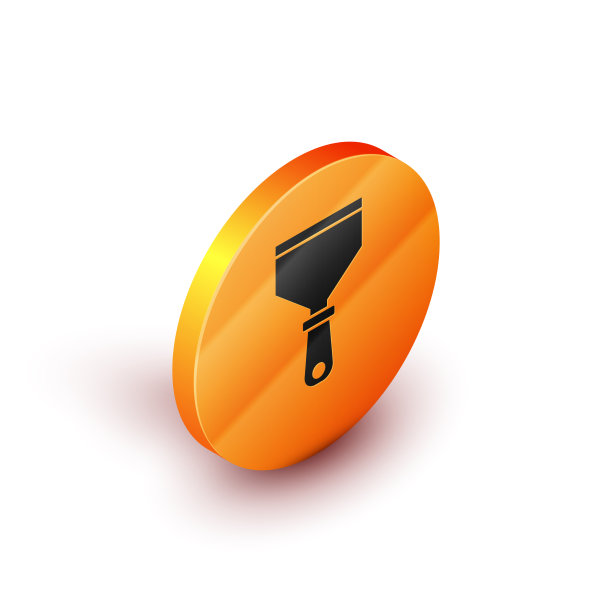 等距油灰刀图标孤立在白色图片下载