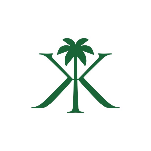 棕榈树KK字母标志矢量图标图片下载