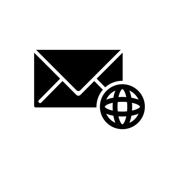 全球与邮件和电子邮件图标隔离在蓝色背景。电子邮件信封标志。邮件标志。纸艺术风格。矢量插图原图图片下载