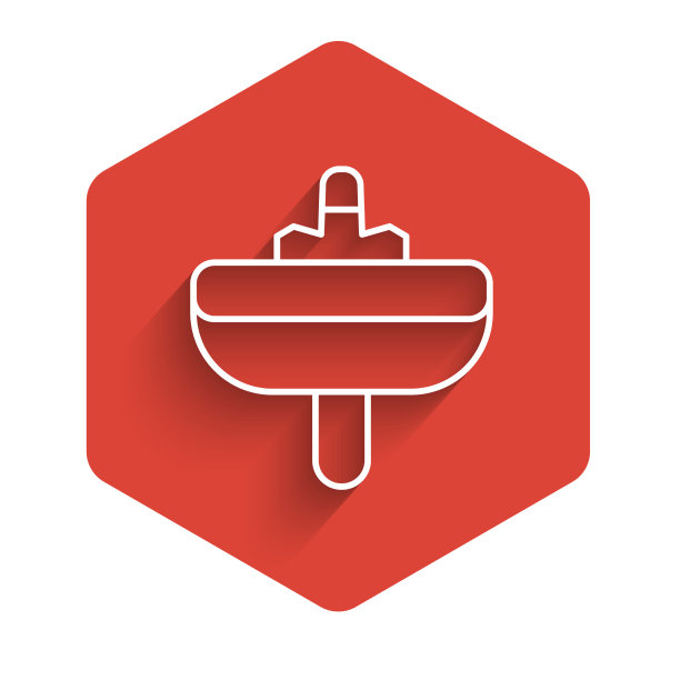 白色线面盆与水龙头图标隔离图片下载