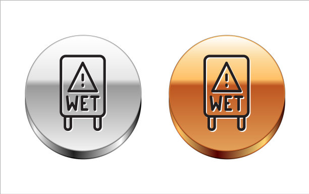 黑线湿地板和正在清洁图标图片下载