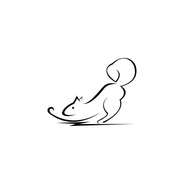 松鼠标识创意简约的线条设计图片下载