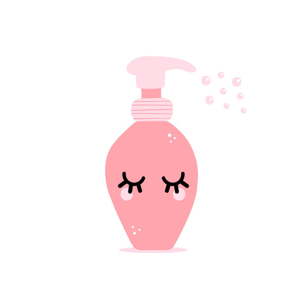 可爱的粉红色瓶子性格与美容产品图片下载