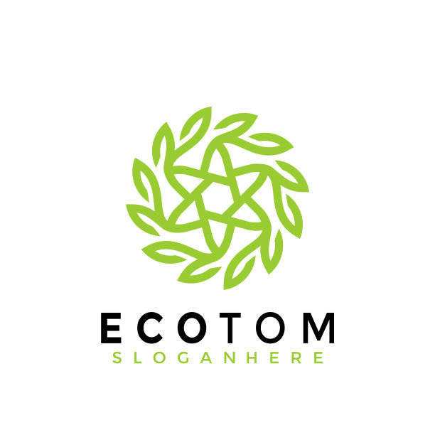 原子叶标志自然生态叶创意现代图片下载