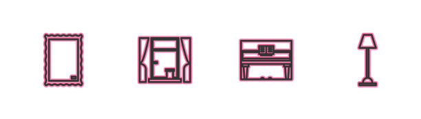 设线画三角钢琴窗用图片下载