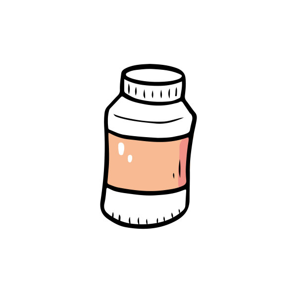 手工绘制药丸容器元件图片下载