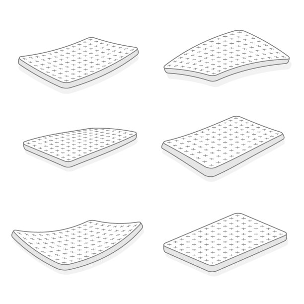 床垫在所有位置设置。高品质的现代弹力乳胶，泡沫柔软的床，舒适的睡眠。矢量插图在浅蓝色的背景图片下载