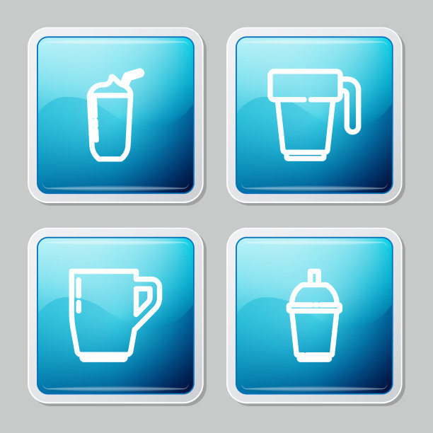 摆好奶昔咖啡杯和去图标图片下载