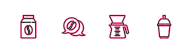 Set line bag咖啡豆倒在壶上图片下载