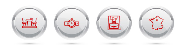 集线法国咖啡手表手袋和地图图片下载