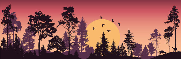 林木日落图片下载