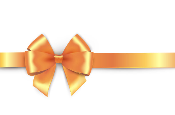 白色背景上闪亮的金色缎带图片下载