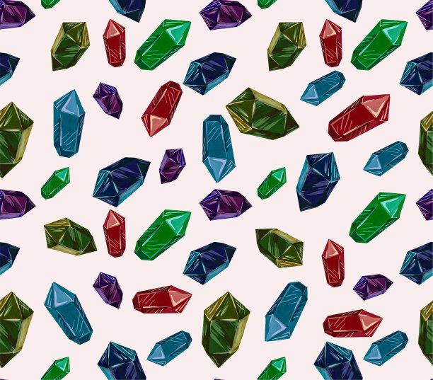 多种颜色的矿物晶体图片下载