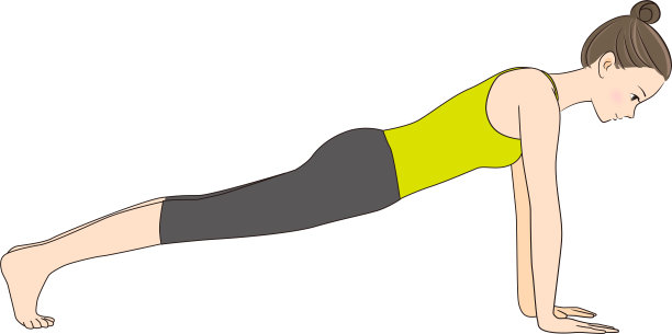 普拉提，姿势插图，俯卧撑图片下载