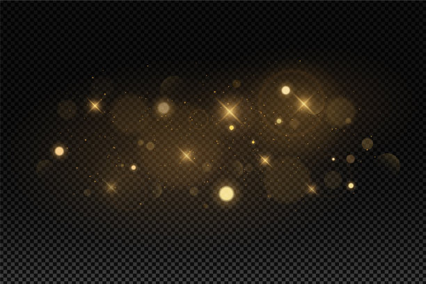 抽象的灯光散在一个黑暗的透明图片下载