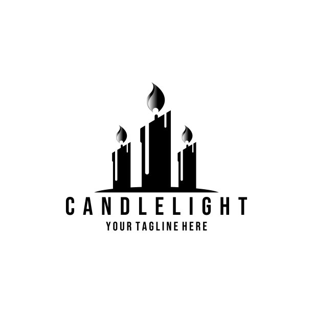 三蜡烛光火焰黑色设计图片下载