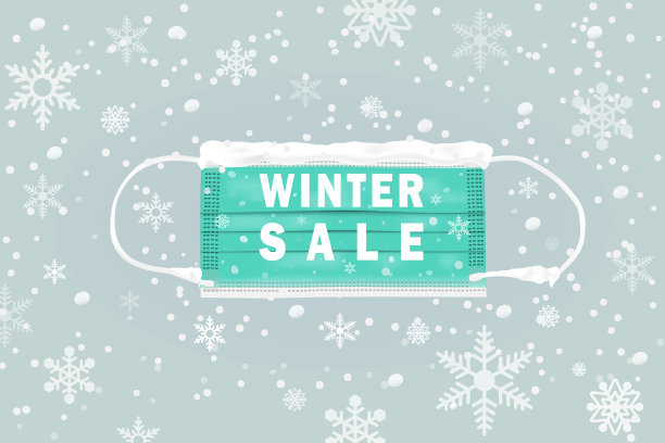 冬季销售背景带面罩横幅和雪图片下载