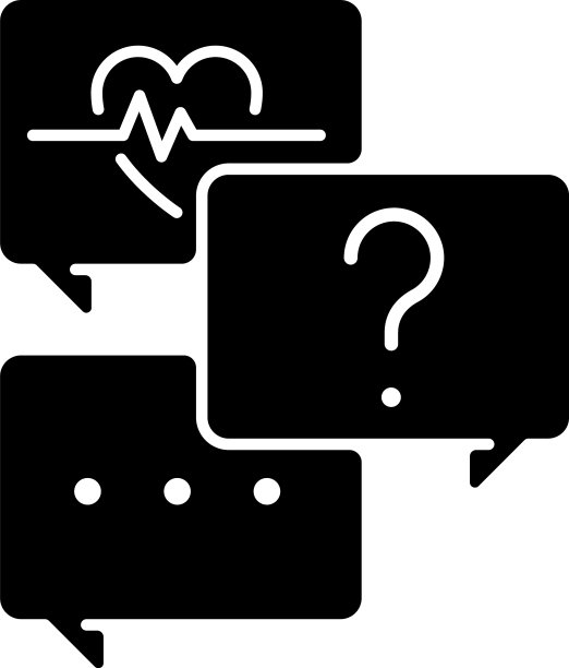 向专业的黑色字形图标免费提问图片下载