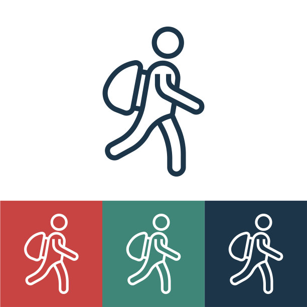 线图标学生与包图片下载