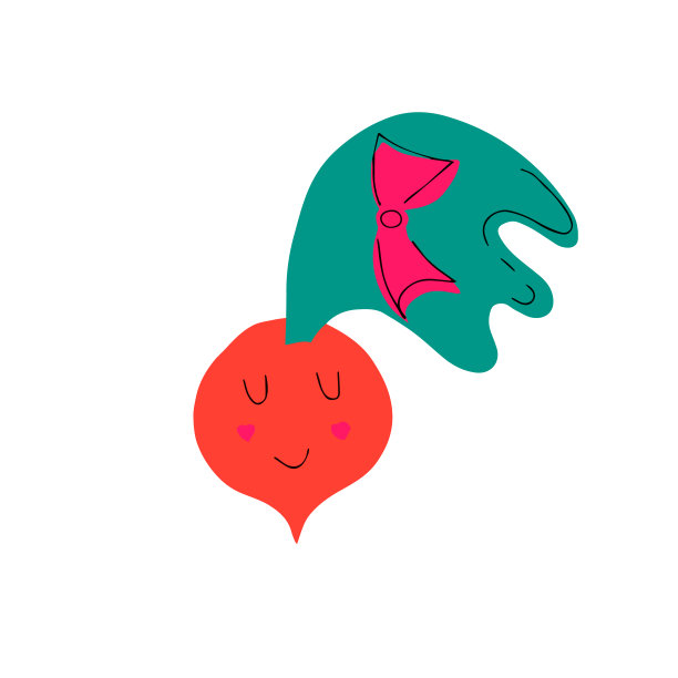 可爱的平面卡通萝卜插图。向量插图可爱的萝卜与微笑的表情。图片下载