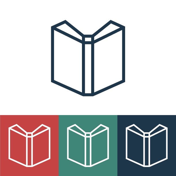 线性矢量图标与书图片下载