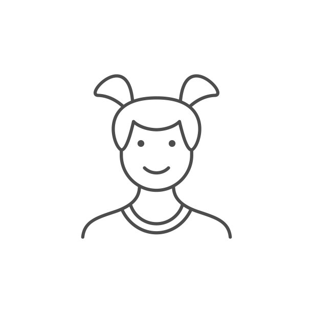 女孩或孩子线轮廓图标图片下载