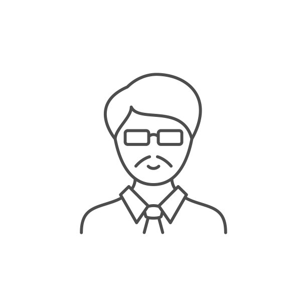 中年男人线条轮廓图标图片下载