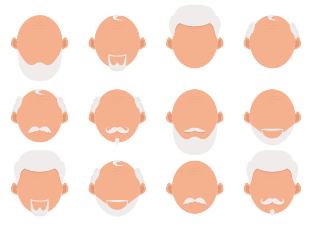 老人矢量设计插图图片下载