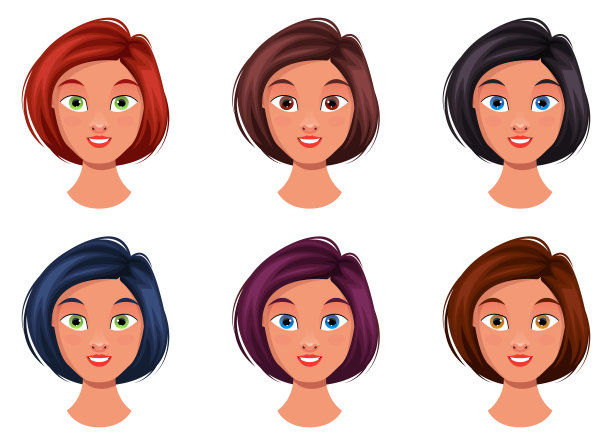 女人脸矢量设计插画图片下载