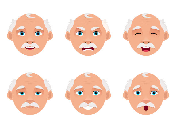 老人矢量设计插图图片下载