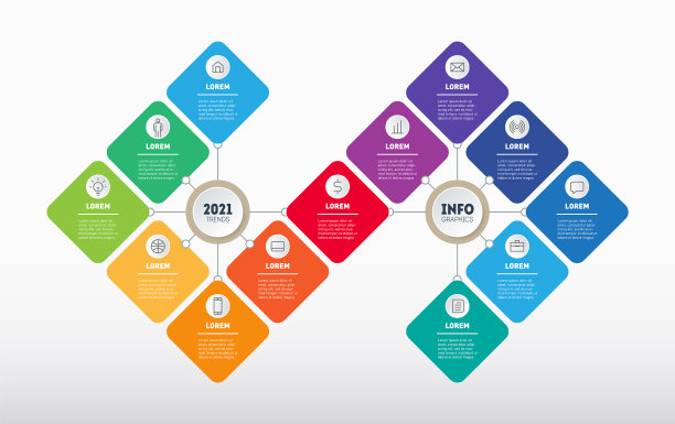 演示或信息图形与步骤模板图片下载