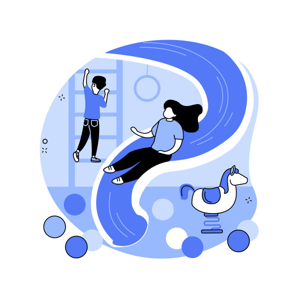 游戏室为孩子抽象概念矢量插图。图片下载